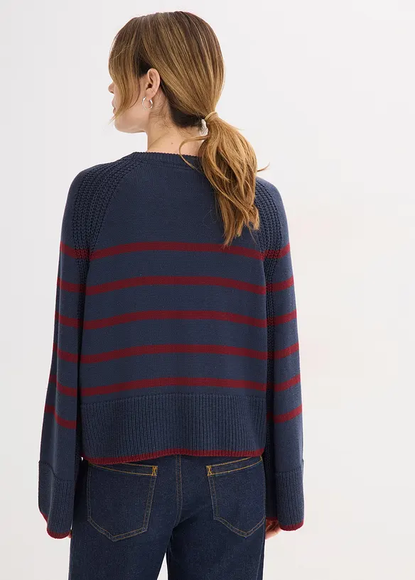 Pull &agrave; rayures contrastantes, bonprix