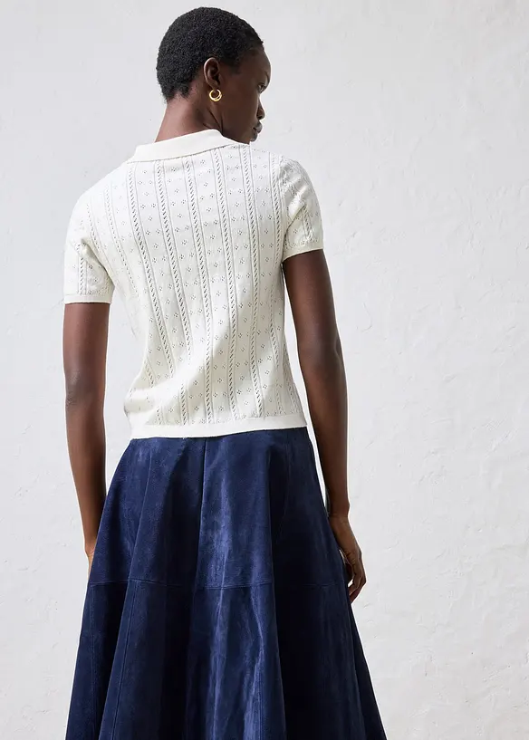 Ajour-Pullover mit Seidenanteil, bonprix