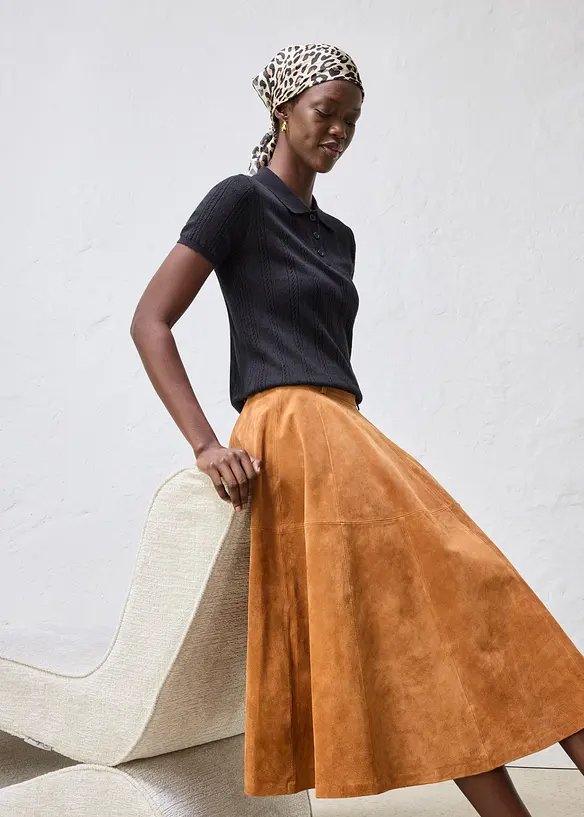 Ajour-Pullover mit Seidenanteil, bonprix