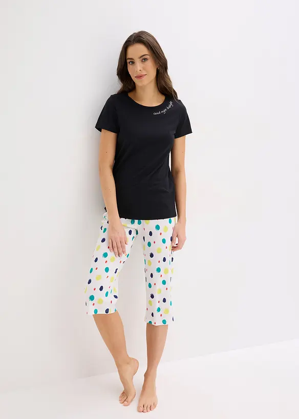 Capri Pyjama aus reiner Baumwolle, bonprix
