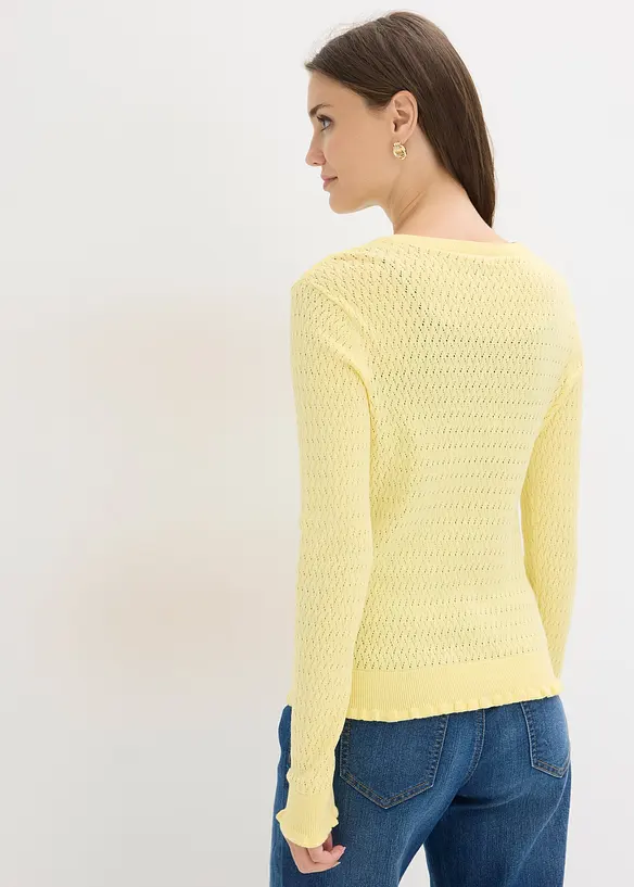 Gilet en maille ajour&eacute;e, bonprix