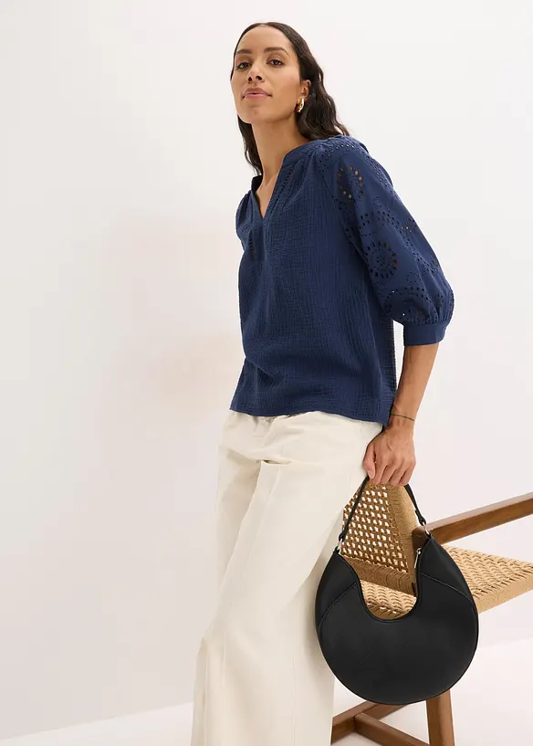 Tunique a&eacute;rienne en gaze de coton, bonprix