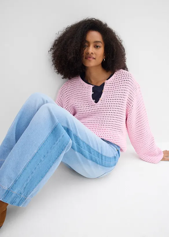 Jean large taille haute, bonprix