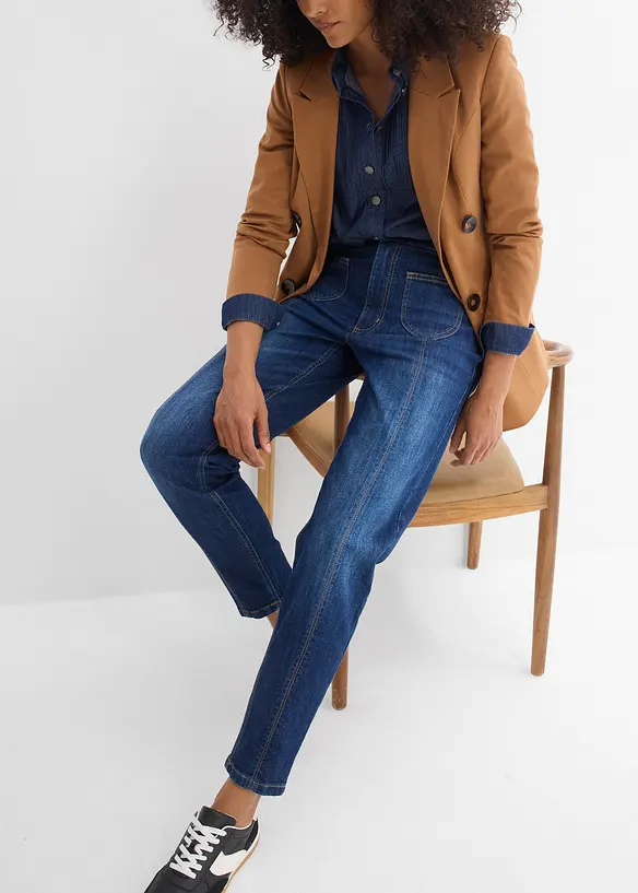 Jean mom taille haute, raccourci, bonprix