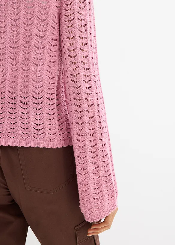 Strickjacke mit Lochmuster, bonprix