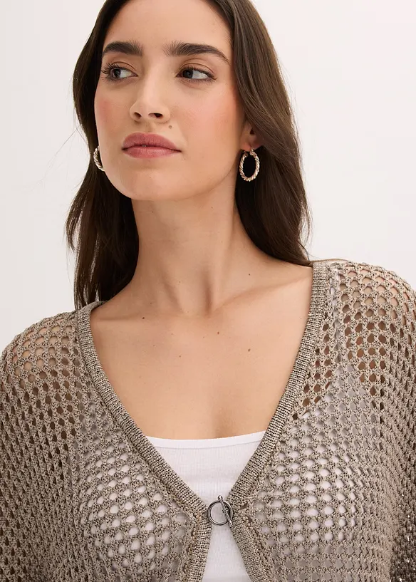 Gilet en maille ajour&eacute;e, bonprix