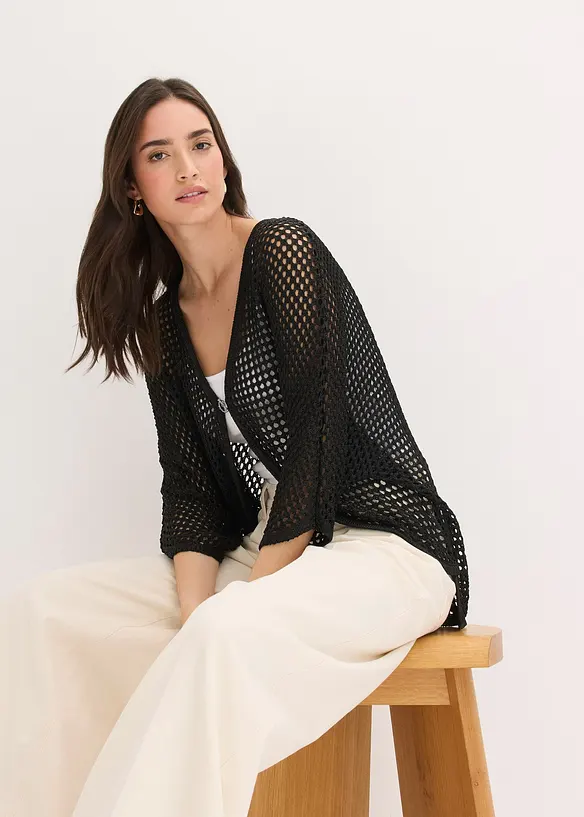 Ajour-Strickjacke, bonprix