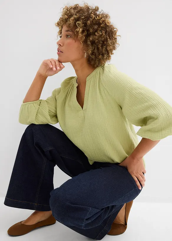 Oversize-Bluse aus Musselin, bonprix