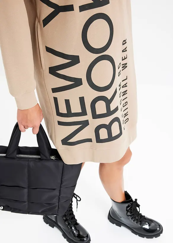 Oversize-Sweatkleid aus weichem Baumwoll-Mix, bonprix