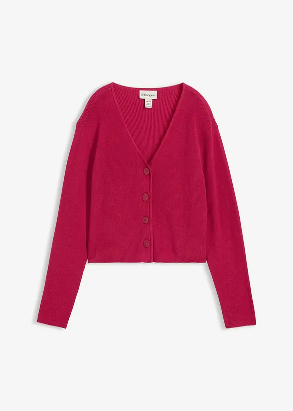 Kurze Strickjacke aus reiner Bio-Baumwolle, bonprix