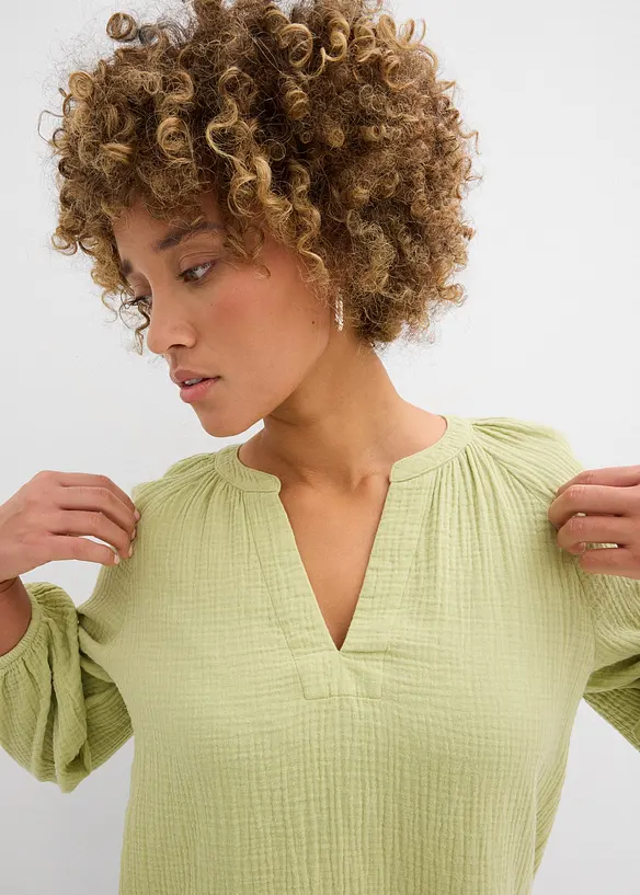 Oversize-Bluse aus Musselin, bonprix