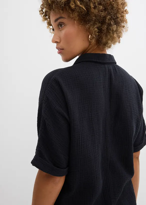 Oversize-Longbluse aus softem Musselin, bonprix