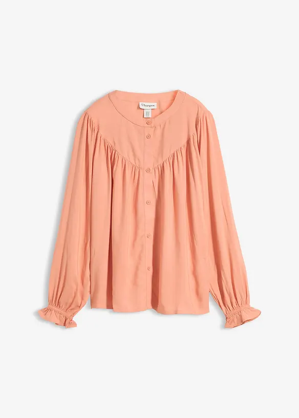 Prairie-Bluse aus flie&szlig;ender Viskose, bonprix