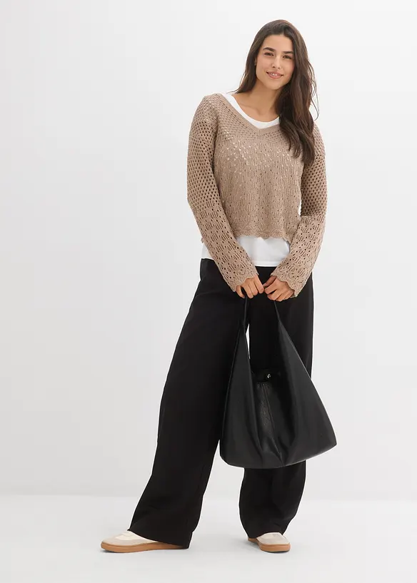 Leichter Ajour-Pullover, bonprix