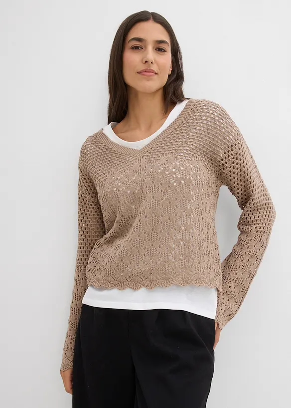 Leichter Ajour-Pullover, bonprix