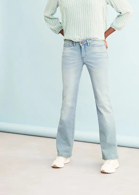 Jean bootcut taille mi-haute, extensible, bonprix