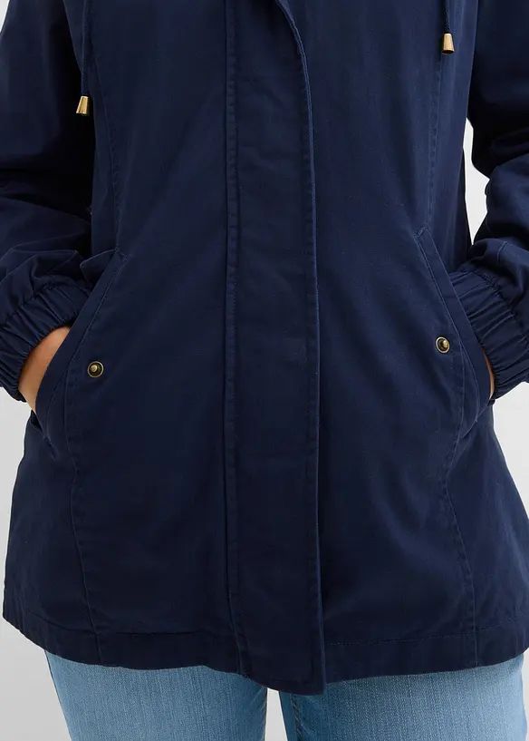 Parka de mi-saison en coton avec capuche imprim&eacute;e, bonprix