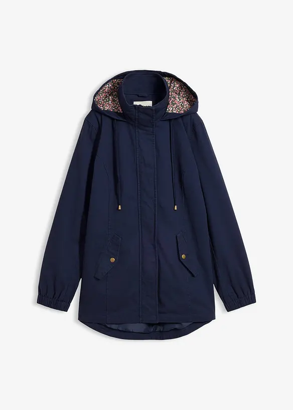 Parka de mi-saison en coton avec capuche imprim&eacute;e, bonprix