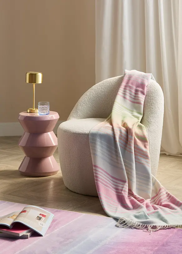 hochwertige Kuscheldecke mit Fransen, bonprix