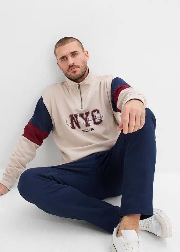 Regular Fit Stretch-Hose mit G&uuml;rtel, Straight, bonprix