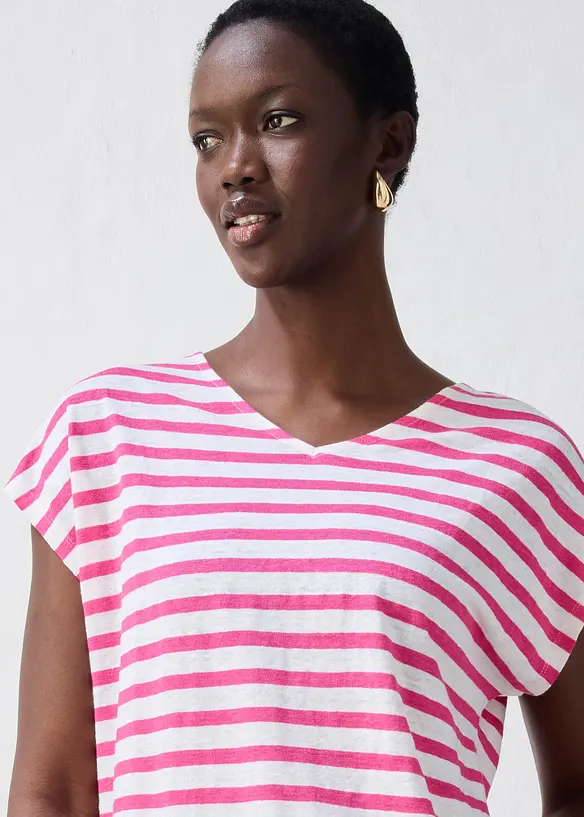 Shirt aus reinem Leinen mit Fledermaus&auml;rmeln, bonprix