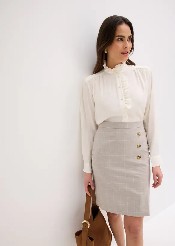 Jupe crayon &agrave; carreaux &eacute;cossais, bonprix