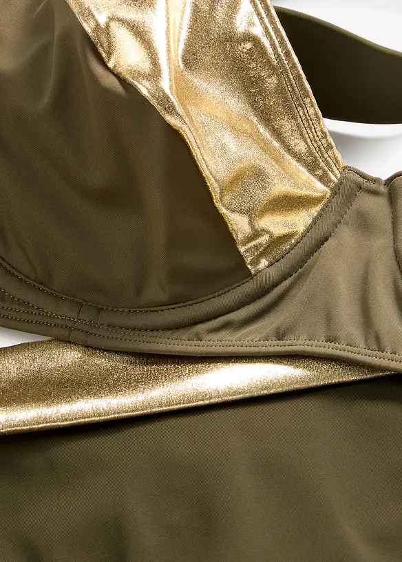 Minimizer-Bikini mit goldfarbenen Eins&auml;tzen (2-tlg.Set), bonprix