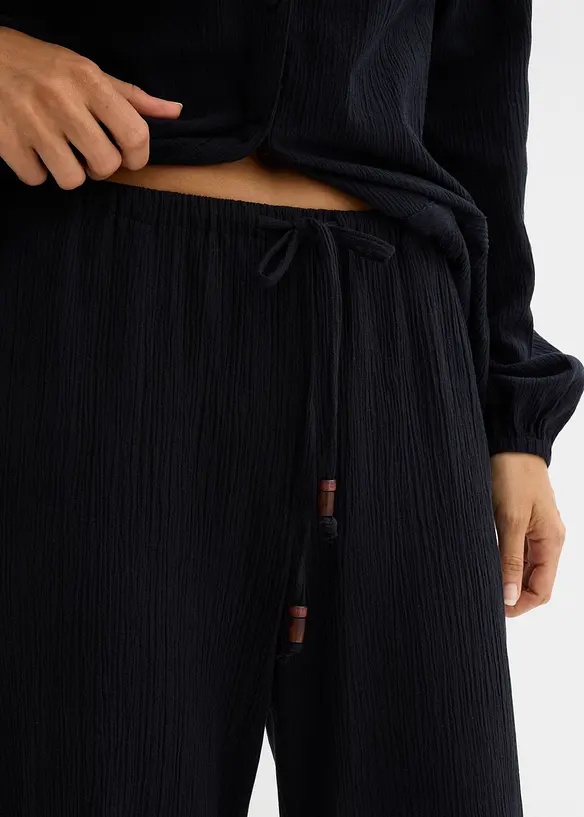 Pantalon large et textur&eacute;, bonprix