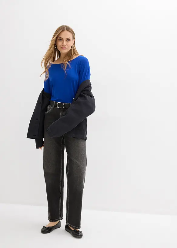 T-Shirt mit U-Boot-Ausschnitt, bonprix