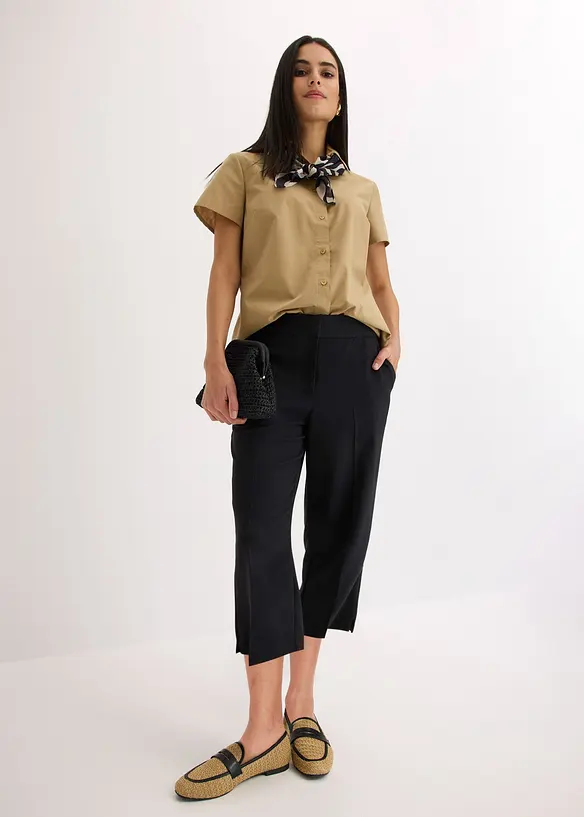 Chemisier manches courtes en popeline, bonprix