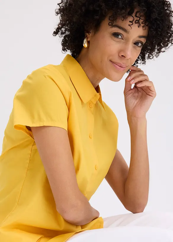 Chemisier manches courtes en popeline, bonprix