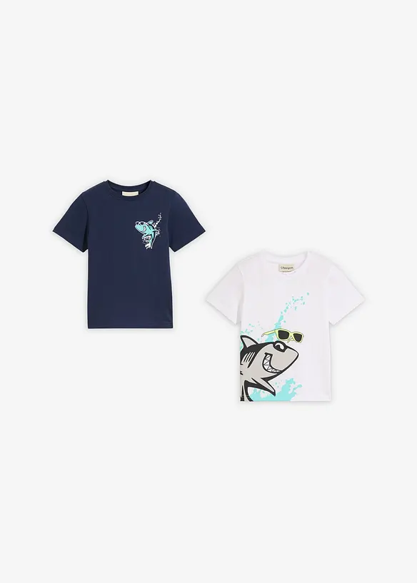 T-Shirt (2er Pack) aus reiner Bio-Baumwolle, bonprix