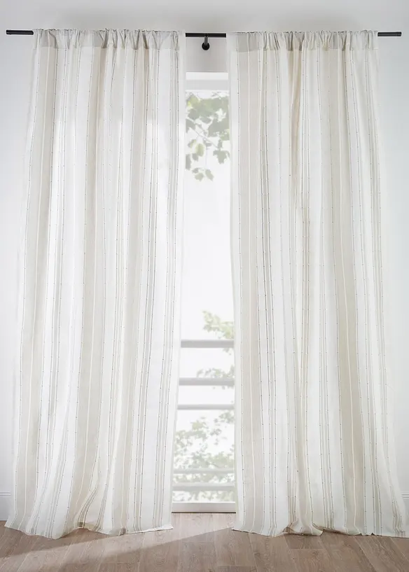 Bio Baumwoll Vorhang mit Streifen (1er Pack), bonprix