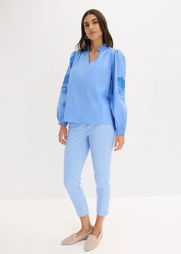 Tunique en coton &agrave; broderie ajour&eacute;e, bonprix