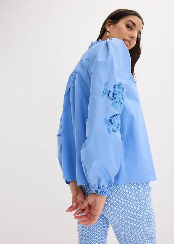 Tunique en coton &agrave; broderie ajour&eacute;e, bonprix