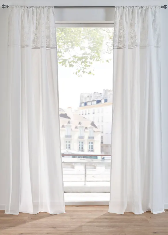 Rideau en coton avec broderie (1 pce), bonprix