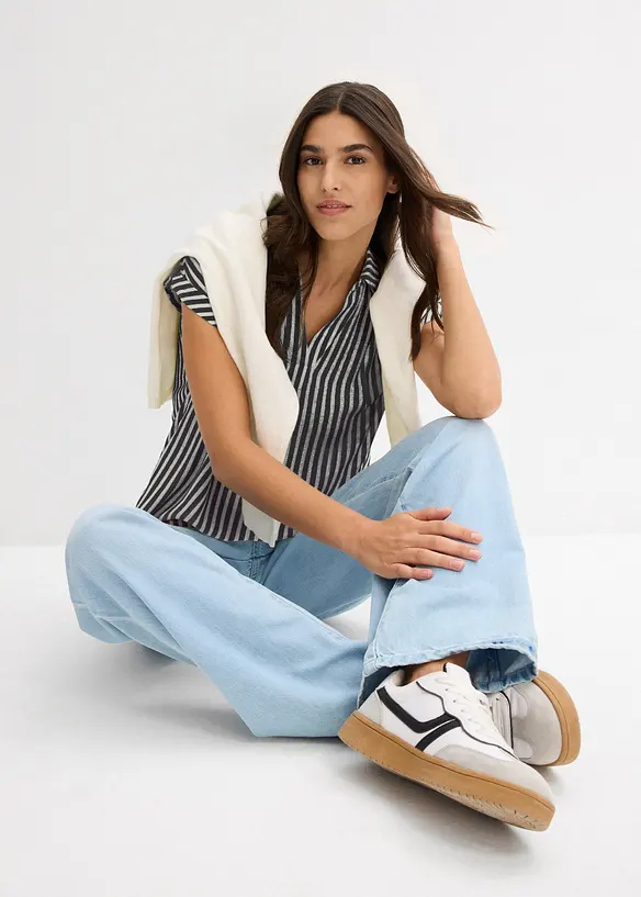 Blouse manches courtes en viscose fluide, bonprix