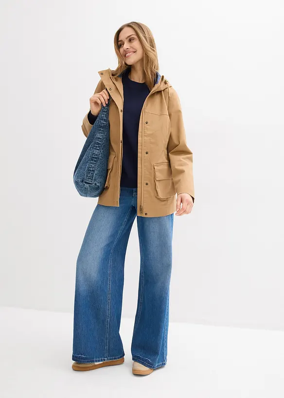 Veste d&eacute;perlante avec doublure &agrave; carreaux, bonprix