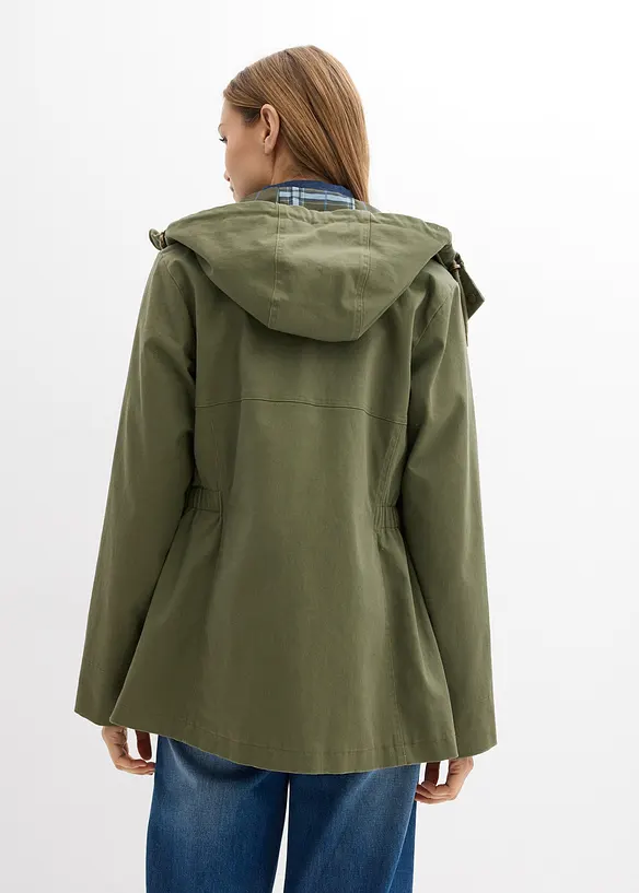 wasserabweisende Jacke mit Karo-Futter, bonprix