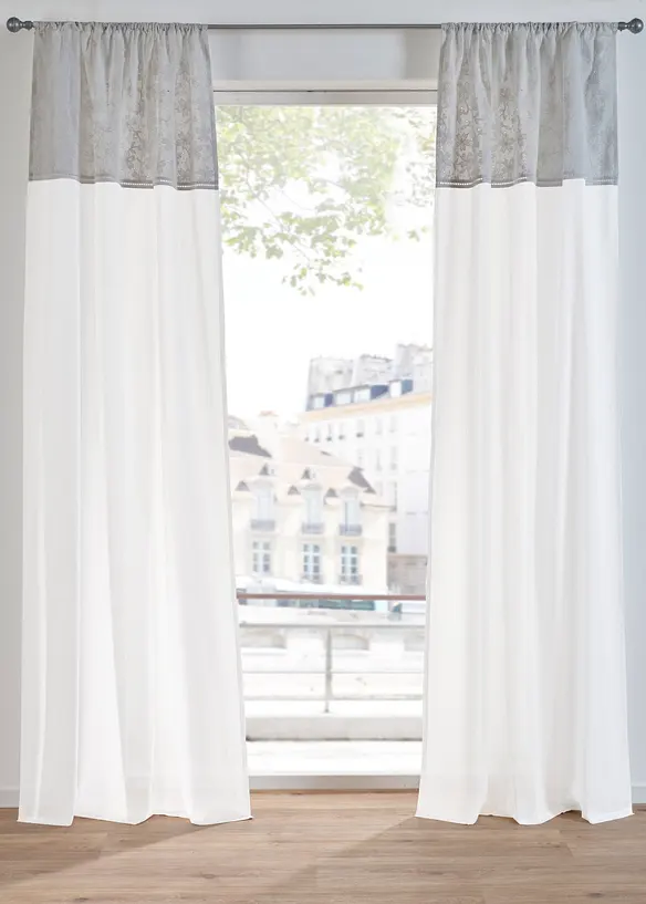 Bio Baumwoll Vorhang mit Stickerei (1er Pack), bonprix