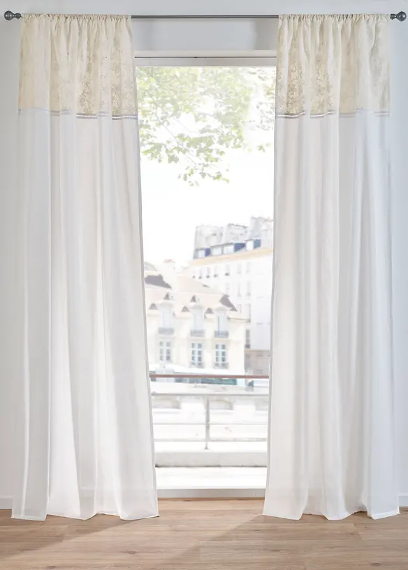 Bio Baumwoll Vorhang mit Stickerei (1er Pack), bonprix