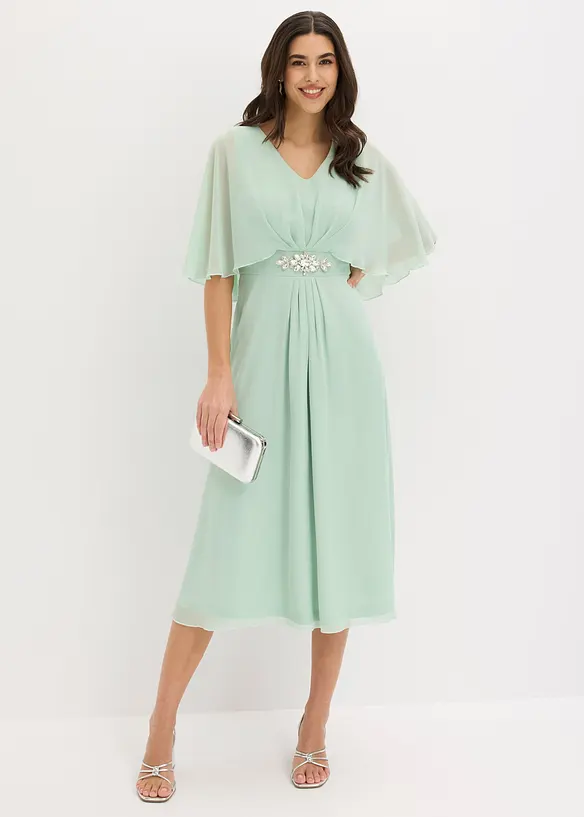 Chiffonkleid mit Strassstein-Applikation, bonprix