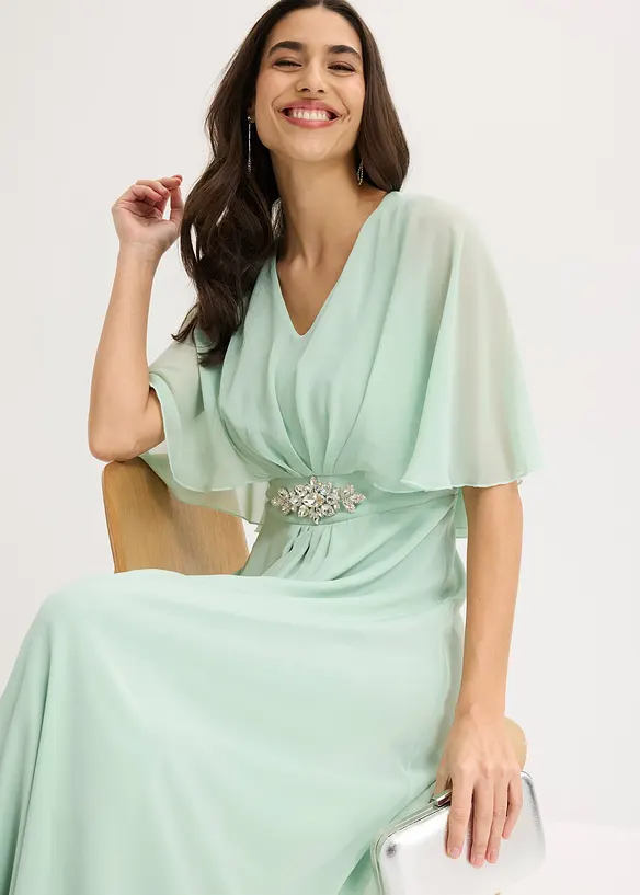 Chiffonkleid mit Strassstein-Applikation, bonprix
