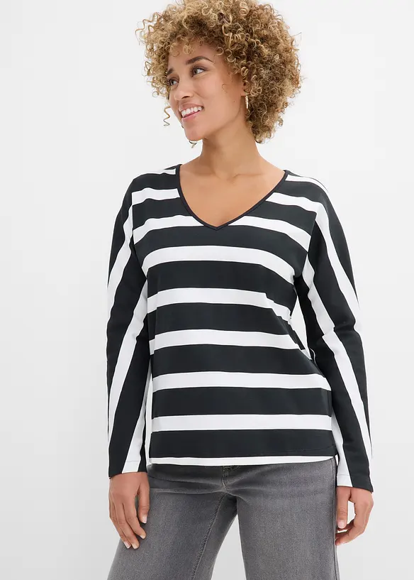 T-shirt manches longues 100% coton, bonprix