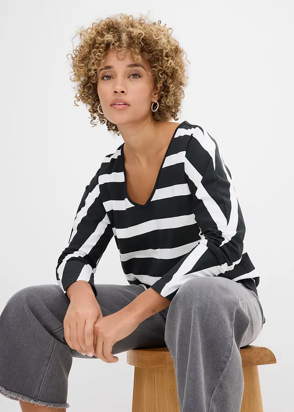 T-shirt manches longues 100% coton, bonprix