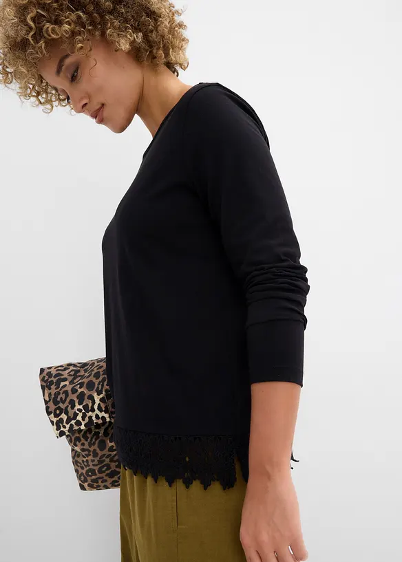 Langarmshirt aus reiner Baumwolle (2er Pack), bonprix