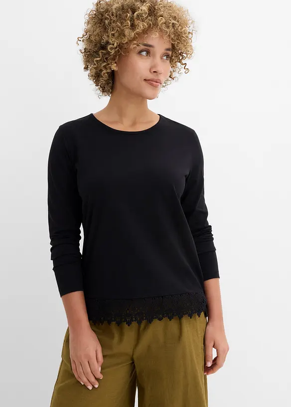 Langarmshirt aus reiner Baumwolle (2er Pack), bonprix