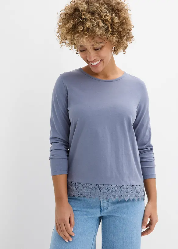 Lot de 2&nbsp;T-shirts manches longues 100% coton, bonprix