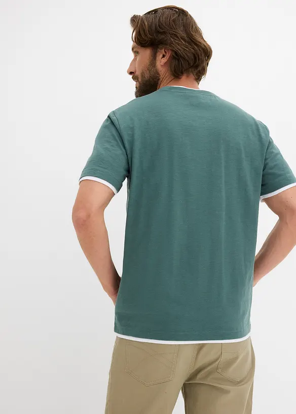 T-shirt aspect 2en1 en fil flamm&eacute;, bonprix