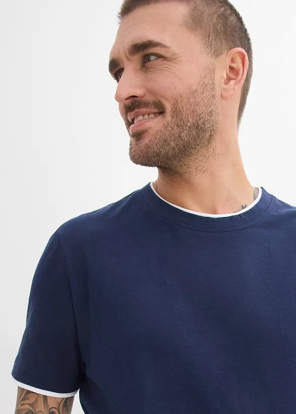 T-Shirt in 2 in 1 Optik aus Slub-Yarn, bonprix